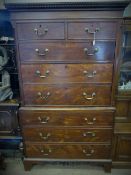 An Antique Mahogany Chest on Chest, having two drawers top with three graduated drawers beneath,