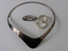 Miscellaneous Silver Jewellery, including a pair of silver 'Tiffany & Co' hoop earrings and a silver