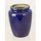 A Stoneware Studio Pottery Vase, with blue cobalt glaze, unmarked.