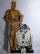 A 1970's Star Wars Promotional Standee, depicting characters R2D2 and C3PO, measures approx 150 cms