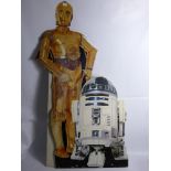 A 1970's Star Wars Promotional Standee, depicting characters R2D2 and C3PO, measures approx 150 cms