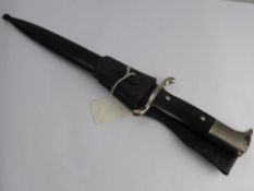 A WWII German Fireman's Dress Bayonet, with the original scabbard and leather frog circa 1930,