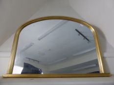 A Gilt Wood Oval Mantel Mirror, approx 82 x 114 cms