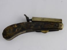 A 19th Century Knife Pistol by Rodgers of Sheffield, circa 1850 the .30 calibre percussion cap