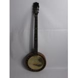 A Circa 1925 Five String 'New Windsor' Patent Zither Banjo No.7, A walnut neck with an ebony