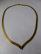 A Lady's 9ct Gold Hallmark Fine Flat Link Necklace, approx 11.5 gms