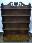 A 19th Century Mahogany Waterfall Bookcase, the bookcase having five graduated shelves, with two