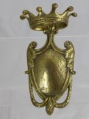 An Antique Brass Heraldic Robe Hook.