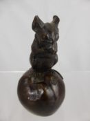 A Heredities Bronze Sculpture of a Mouse Feeding, approx 11 cms