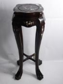 A Chinese Style Mother of Pearl Inlay Plant Stand, approx 83 cms
