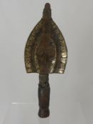 A Gabonese Kota Reliquary Figure (Mbulu-Ngulu), with brass and copper sheet decoration, 52 cm