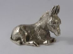 A Silver Figure of a Donkey, Birmingham hallmark, mm H Ltd, dated 1975, approx 140 gms