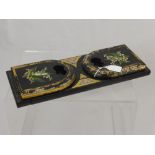 A Victorian Ebonised Book Slide, with gilded decoration and 'Lilly of the Valley' spray with