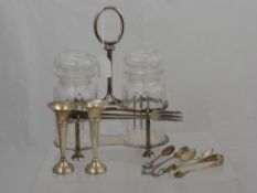 Miscellaneous Silver and Silver Plate, including two bud vases Birmingham hallmark, silver