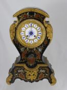 A Late 19th Century Henri Marc Paris Mantel Clock, the cast gilt dial with blue enamel Roman