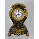 A Late 19th Century Henri Marc Paris Mantel Clock, the cast gilt dial with blue enamel Roman