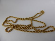 An Lady's 18 ct Gold Hallmark Rope Chain, approx 100 cms, approx 19 gms