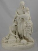 A 19th Century Minton Parian Figurine, depicting Naomi & Her Daughters in Law, approx 35 cms, with