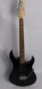 A Yamaha ERG121C Electric Guitar, black piano finish.