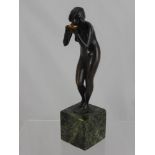 Victor Heinrich Seifert (1870-1953) Austrian, A bronze figure, 'Trinkende Frauenakt,' a young