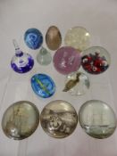 A Quantity of Glass Paperweights, including Caithness, Whitefriars, Gozo and three Nigel Pain