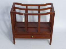 A Teak Magazine Rack, with a single drawer and straight legs, approx 46 x 45.5 x 23 cms