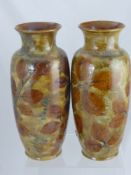 A Pair of Royal Doulton Vases, depicting Autumnal Leaves, nr X8301P, approx 40 cms, with marks to
