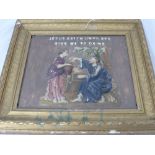 A Cast Metal Plaque, depicting Jesus and Samaritan woman at the well, approx 35 x 30 cms