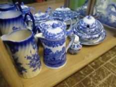 Miscellaneous Blue and White Porcelain, including a Copeland Spode Tea Pot, Coffee Pot, Sauce