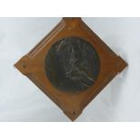 A Circa 1920 Huguenin (French) Bronze Plaque, in shallow relief depicting Fisherman, displayed on