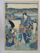 A Collection of 18th and 19th Century Japanese Woodblock Prints, including Utagawa Kunisada (1786-