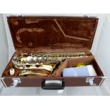 A Yamaha Saxophone, in the original case, with all the necessary fittings, in good original