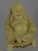 A Ceramic Crackle Glaze Buddha, depicted seated in a contemplative pose, approx 26 cms