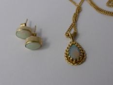 A Lady's 9ct Gold and Opal Pendant and Earrings, approx 5.6 gms