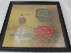 M. Murphy Oriental Still Life, signed lower right, approx 48 x 47 cms