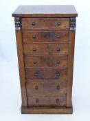 A Victorian Walnut Wellington Chest with seven graduated drawers, approx 102 x 51.5 x 35 cms