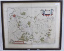 A Willem Blaeu 1572-1635 Antique Map of France, from a book depicting the area of the Comte du