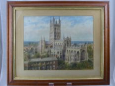 A H Findley (British) 1880-1975, Watercolour entitled 'Gloucester Cathedral', signed lower right,