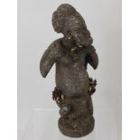 A West African Terracotta Yoruba Hunting Figure, depicted as a successful hunter of antelope, approx