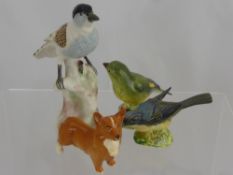 Porcelain Bird Figurines, including Beswick nr 2105; 1041; Crown Staffordshire nr 262 and two