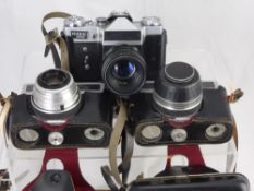 Three Vintage Cameras, including a Prinzflex 500 E, two Werra cameral's with Carl Zeis Genna Lens,