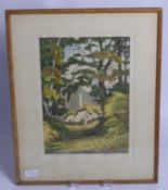 James Priddy Hand Coloured Warwick Galleries Artist Proof, entitled 'Near Selworthy' Somerset signed