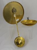 A Quantity of Brass, including a chestnut roaster, circular tray and a brass strainer and a