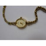 A Lady's 9 Ct White and Yellow Gold Hallmarked 'Accurist' Quartz Wrist Watch, on 9 ct yellow and