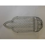 A Green Painted Decorative Wall Hanging Basket, approx 117 x 47 cms.