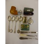 Quantity of Silver Items, including two silver watches, four silver spoons, a silver perpetual