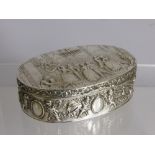 A Solid Silver Continental Oval Box, the box having Continental and English 925 Import mark, with