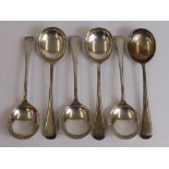 Six Silver Soup Spoons, Sheffield hallmark dd 1927 mm CB & S, approx wt 415 gms.