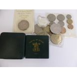 A Collection of Miscellaneous Coins, including crowns, silver proof second world war 1995 £2 coin,