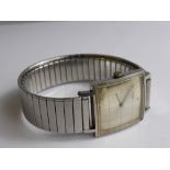 A Vintage Girard Perregaux Stainless Steel Gentleman's Wrist Watch.